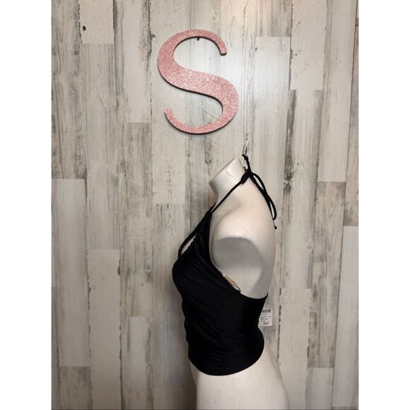 Windsor Black Cut Out Halter Top Size Small | Y2K Clubwear Going Out Top - Picture 3 of 7
